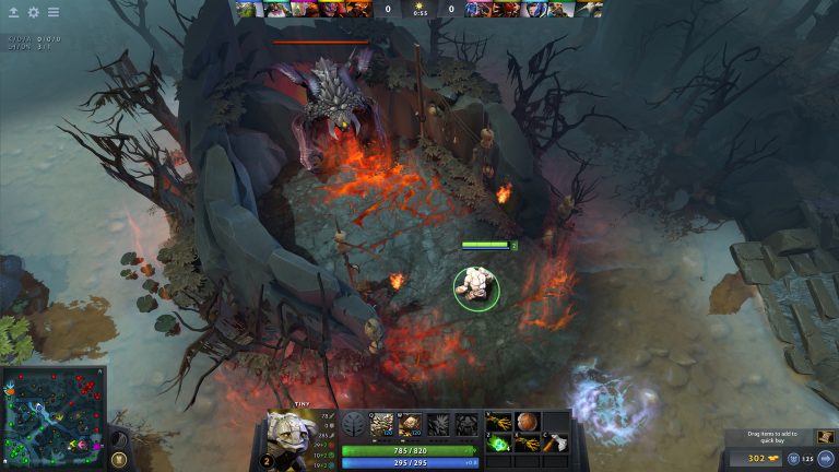 Dota 2 heroes approaching an enemy high-ground base
