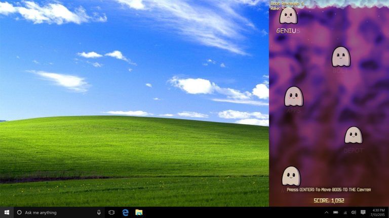 Ghostie and typed words displayed during a typing challenge