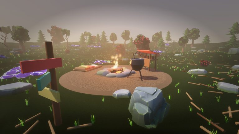 Autumn woodland campsite in Twigs and Firewood