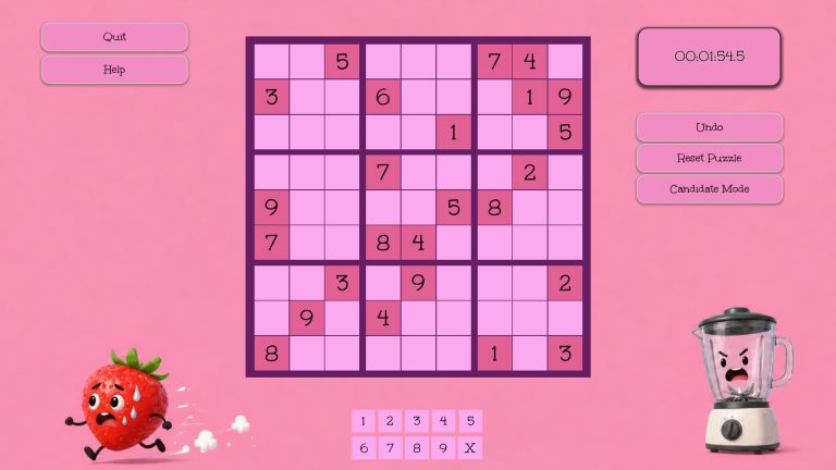 Nature-themed Sudoku board and interface in Sudoku Mania