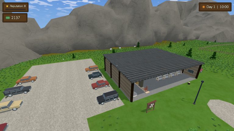 Logs and machinery inside KERF Sawmill Tycoon