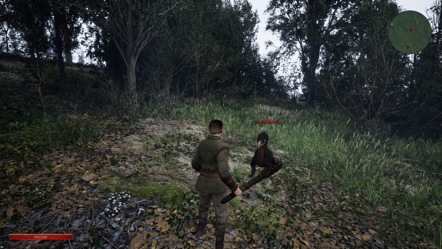 Warrior confronting enemies on the plague-stricken island of Kardoria