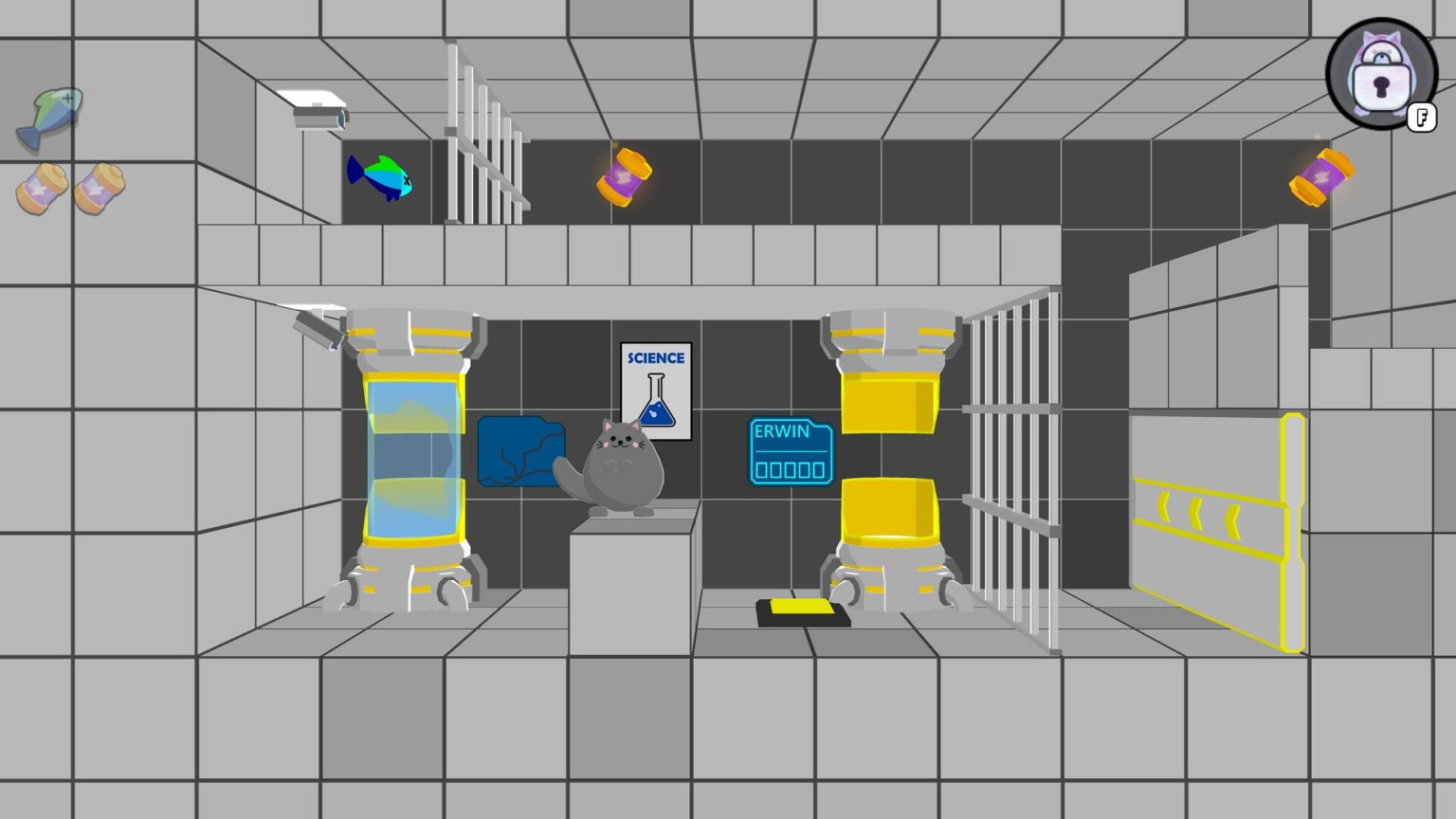 Max exploring a robot-filled level in Dual Cat Max