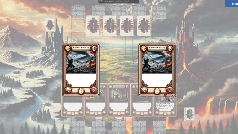 Medieval cards advancing toward opposing walls in Siege