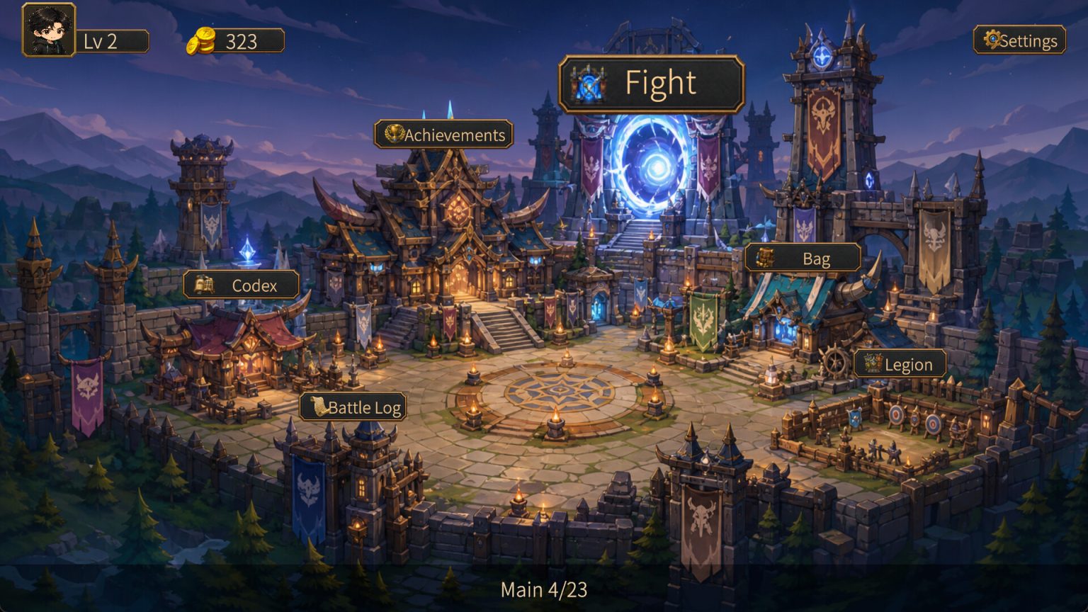 Cards and units deployed across three lanes in Fallen Isekai