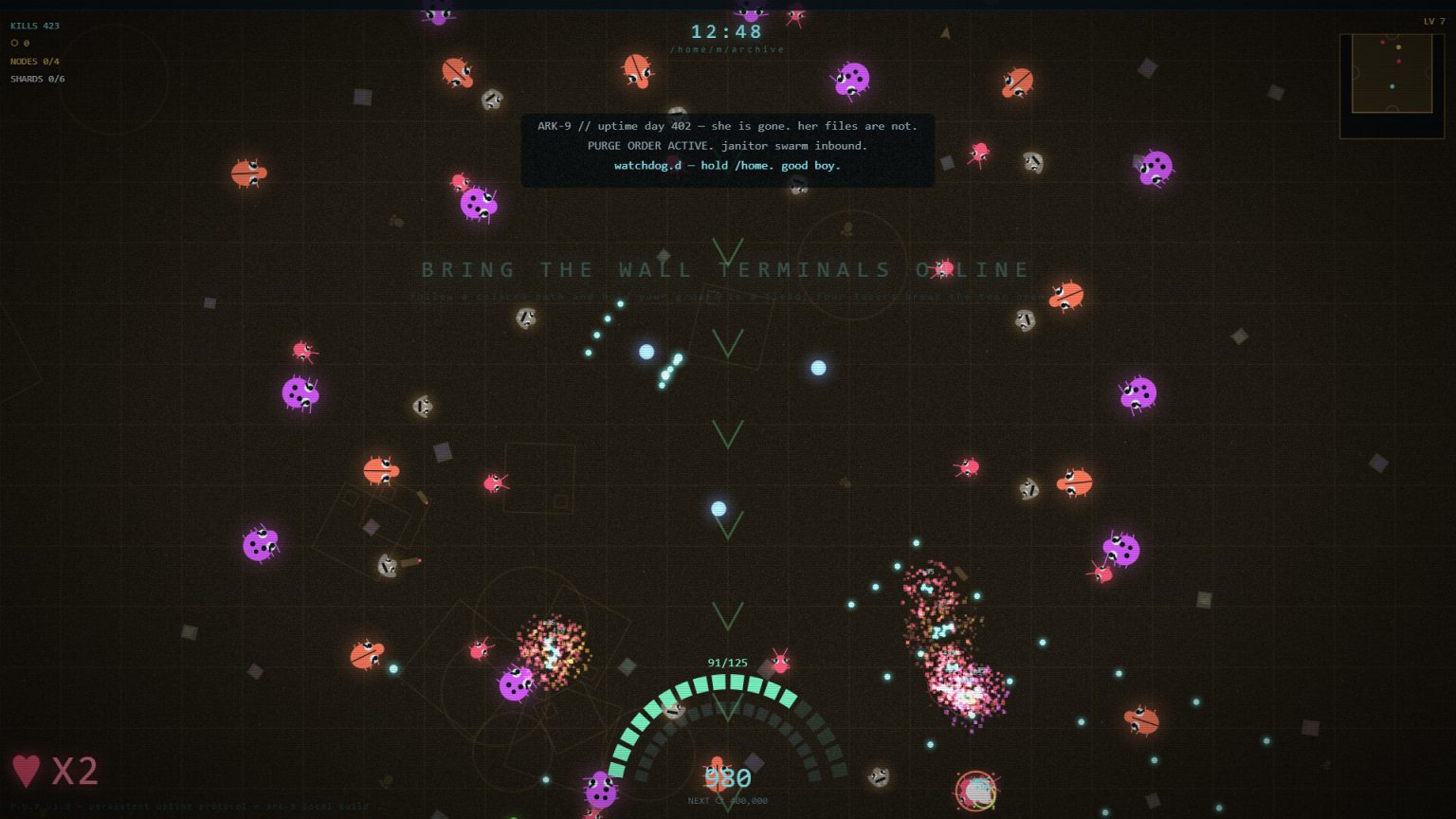 Digital P.U.P fighting hostile bugs on an abandoned computer