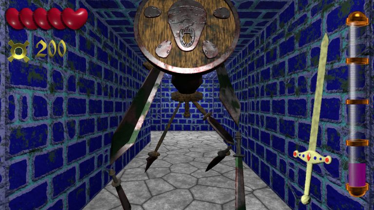 Adventurer fighting monsters inside the procedural FairyLand dungeon