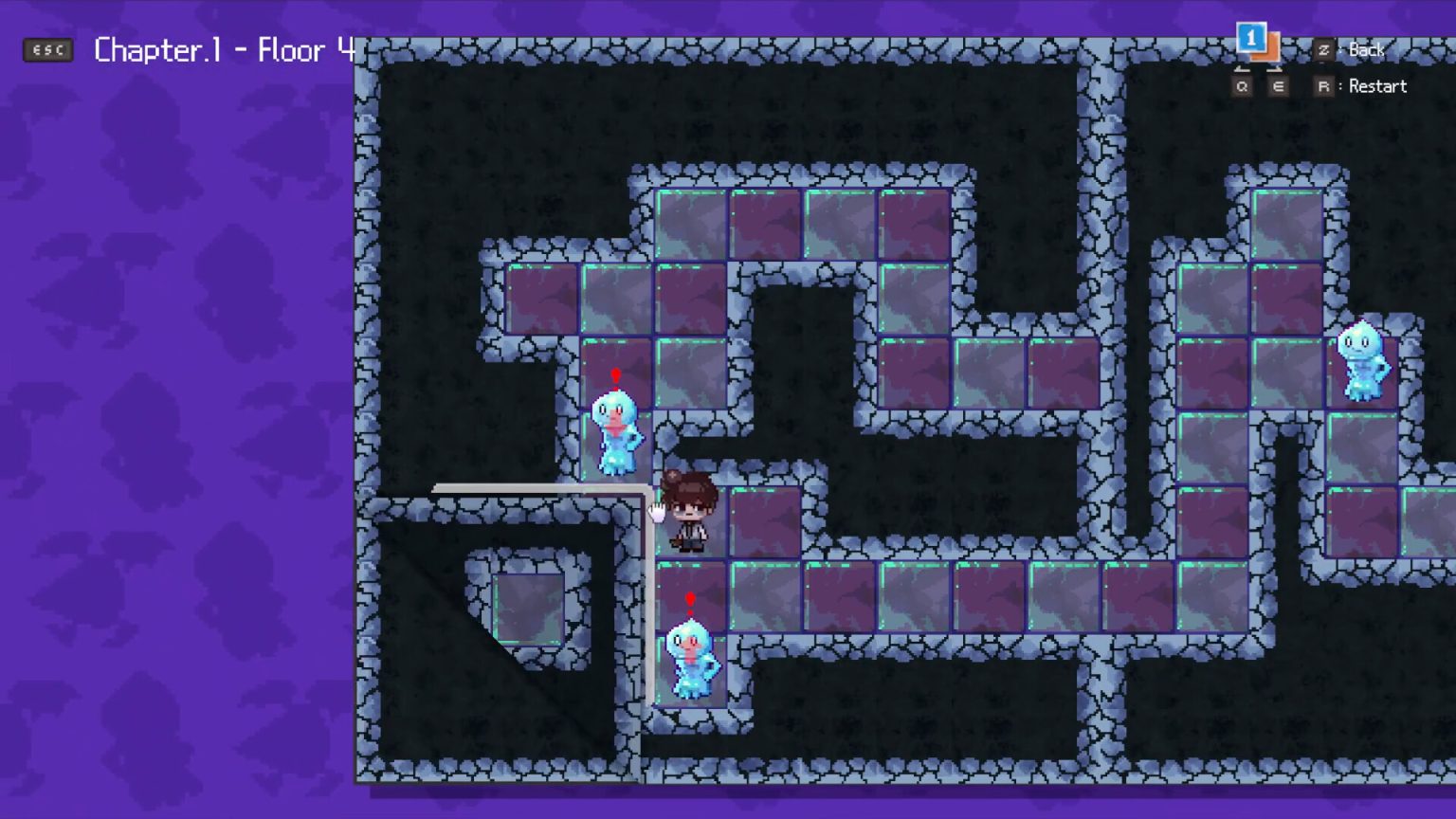 Folded grid paths and dungeon creatures in Folding Dungeon