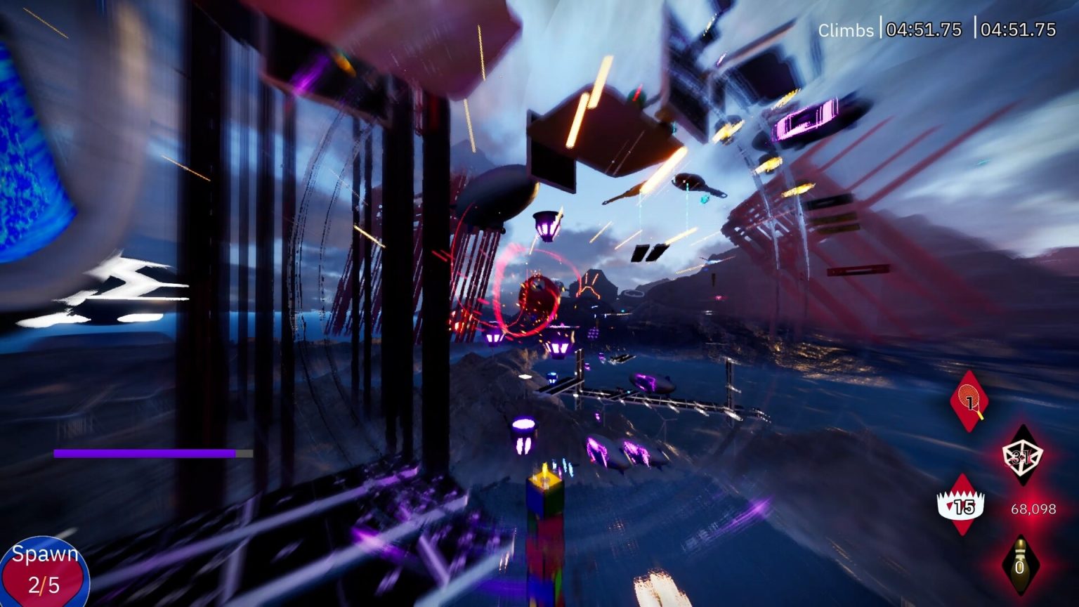 Ball character climbing between traps in Balls Up