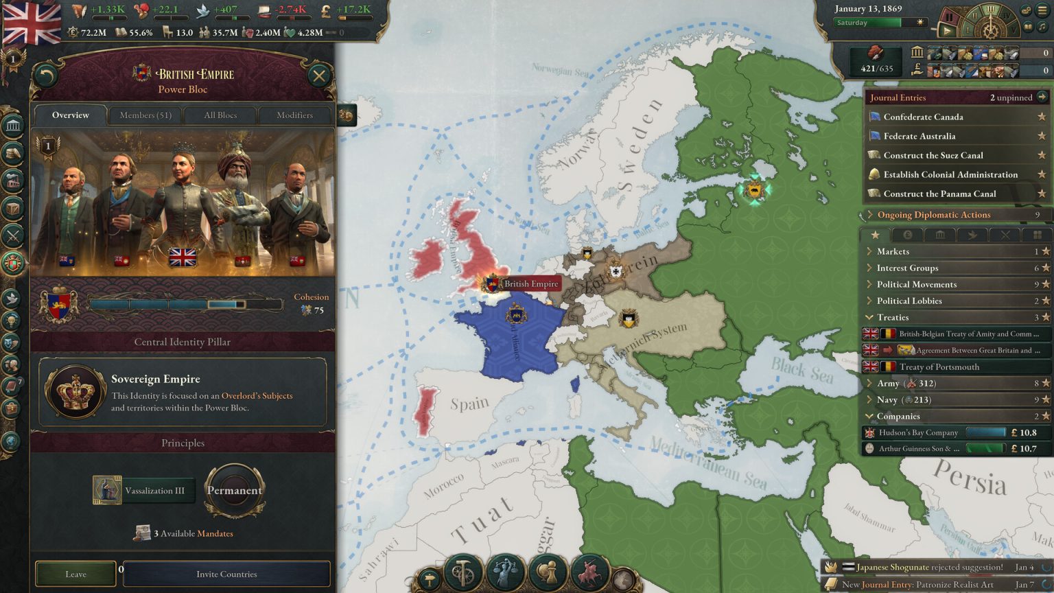 Political and economic map interface in Victoria 3