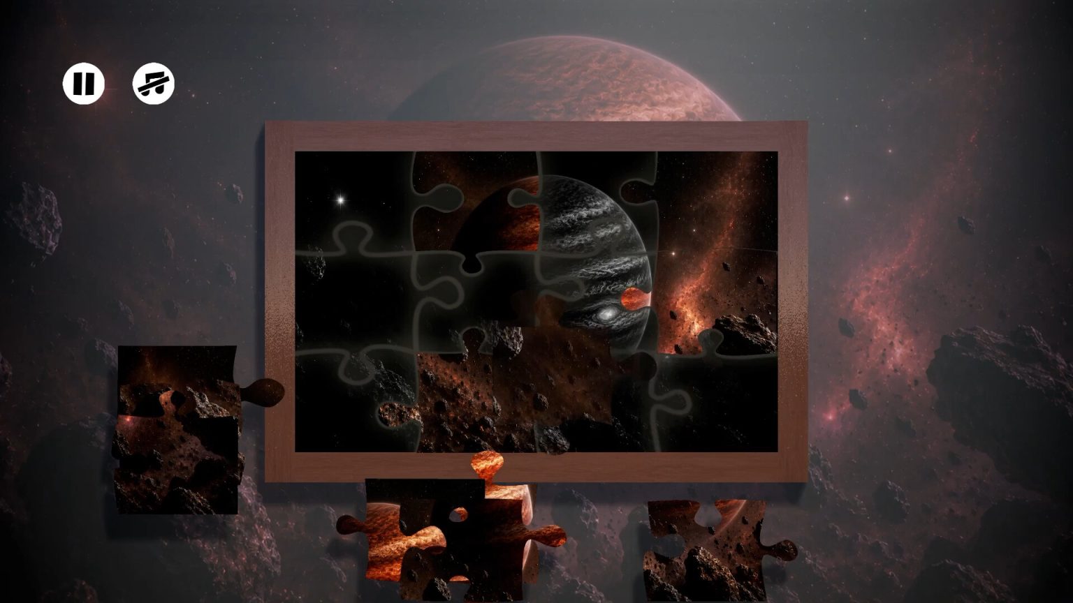 Cosmic jigsaw image being assembled in Puzzles Stars