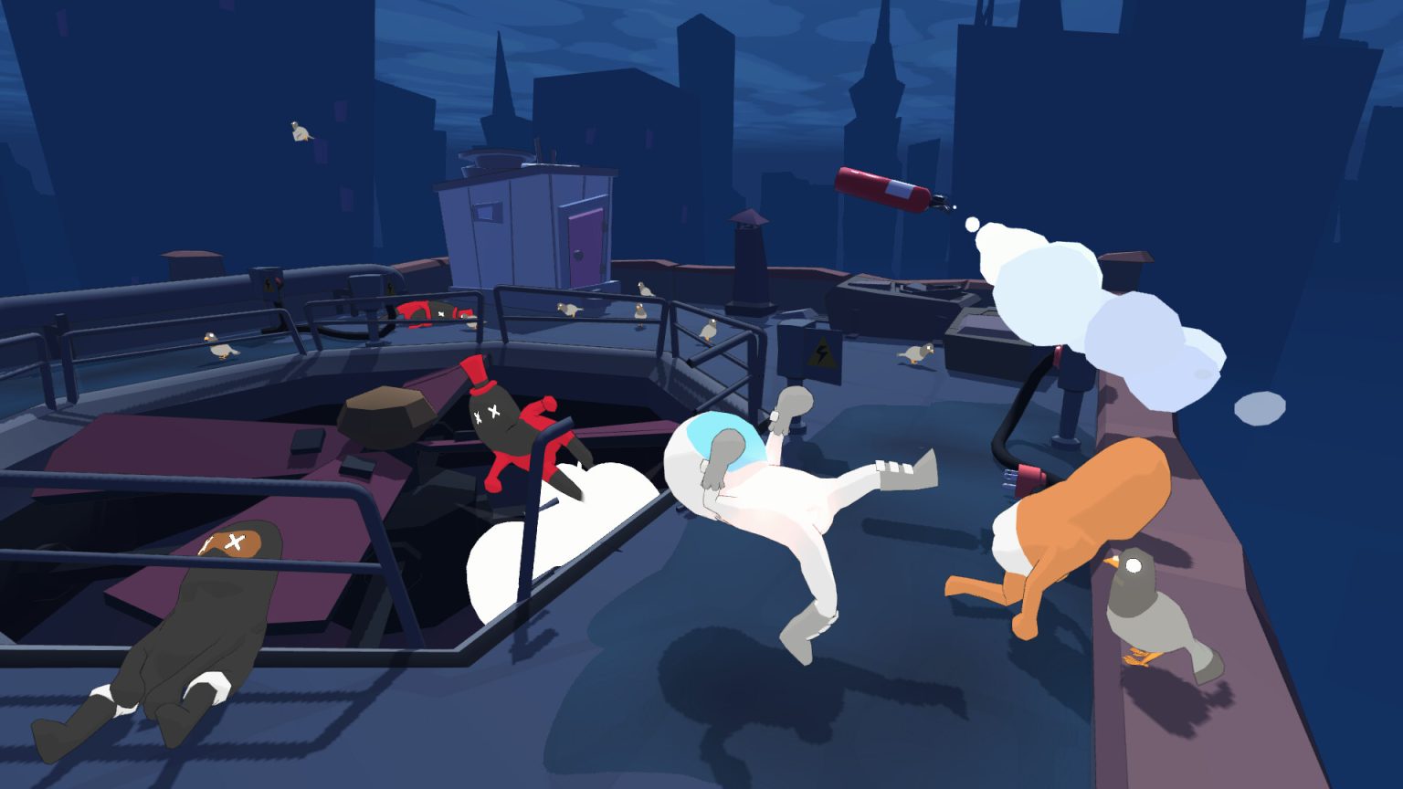 Custom heroes colliding in a physics-based Spectacular Team fight