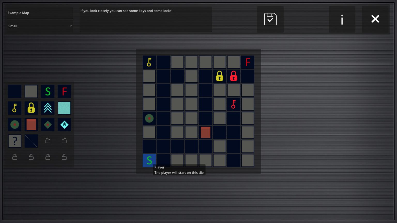 Off Grid editor showing a custom maze layout
