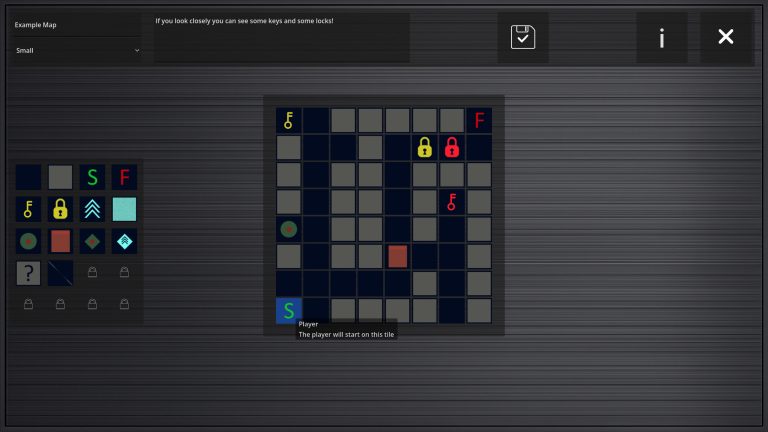 Off Grid editor showing a custom maze layout