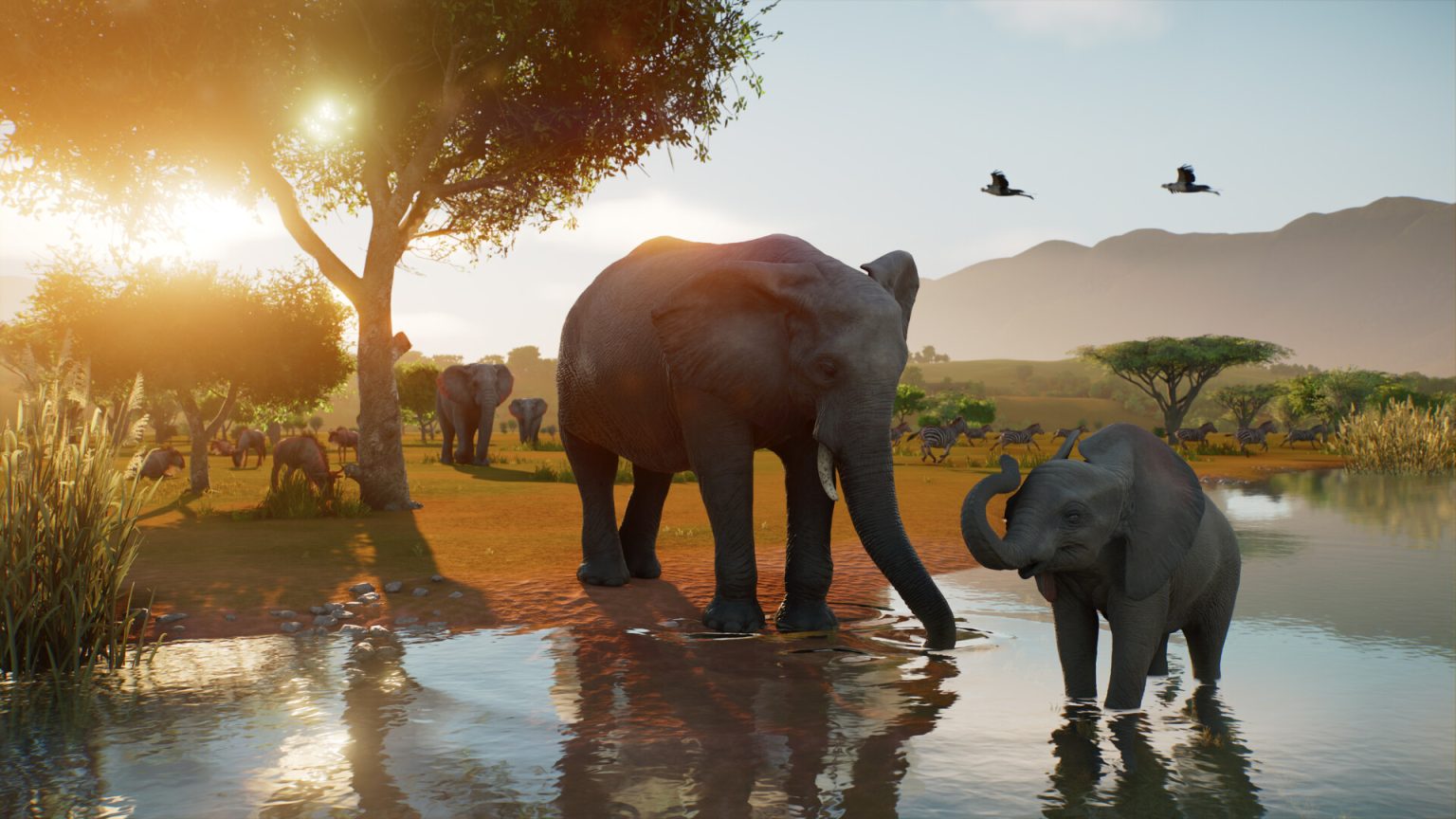 Detailed animal habitat and visitor paths in Planet Zoo 2