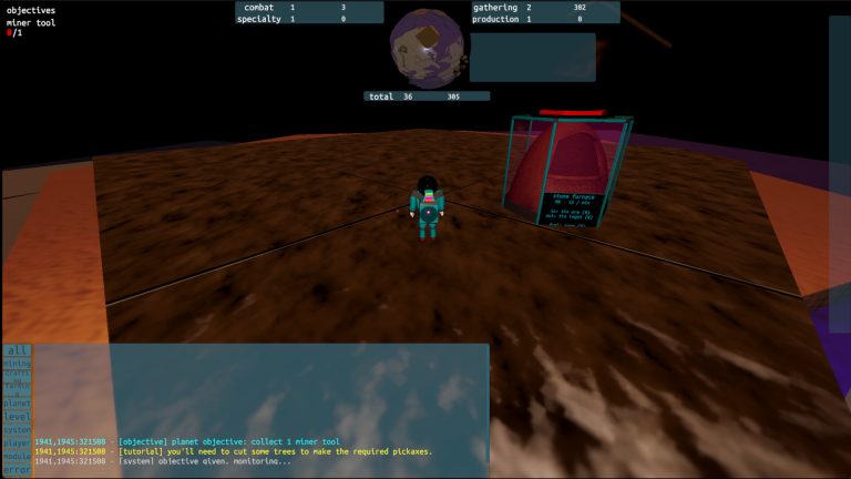 Automated production machinery operating on a plexum planet