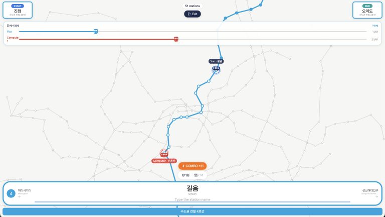 Subway route and station typing field in K-jihacheol