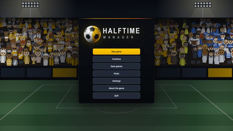 Tactical football match displayed in HALFTIME Manager
