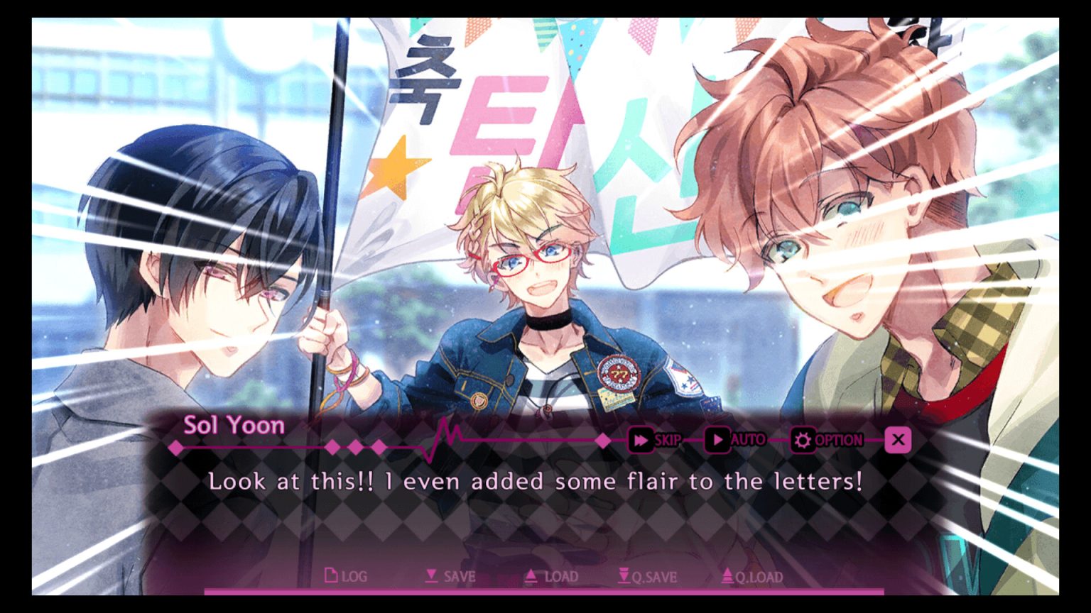 School characters confronting the time loop in Sweet Clockwork