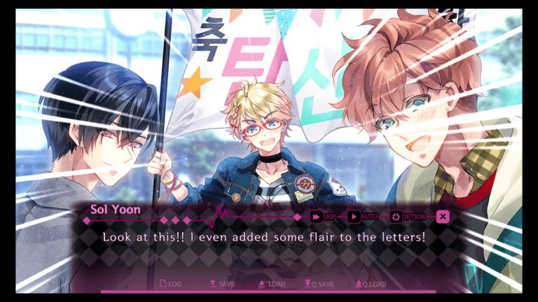 School characters confronting the time loop in Sweet Clockwork