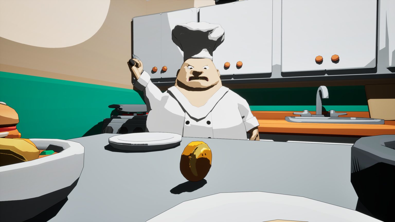 Bread hero exploring the kitchen in Palianytsia