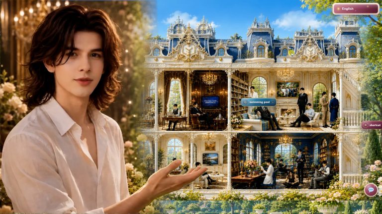Residents gathered inside the ChouChou Condo otome game