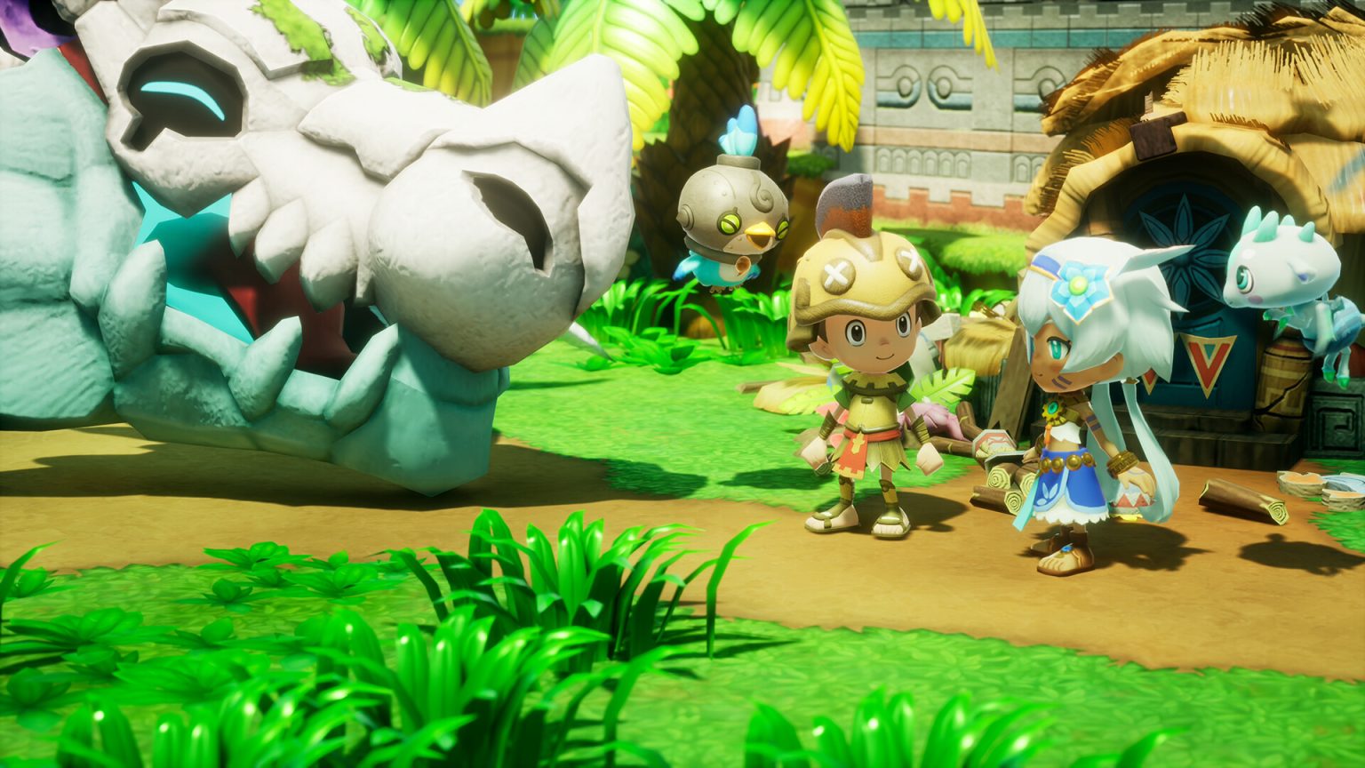 Adventurers exploring the colourful island in FANTASY LIFE i