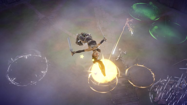 Warrior cutting through undead enemies in DAWN ONE