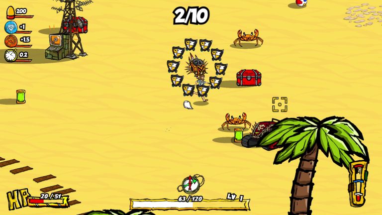 Hero fighting a colorful enemy wave in Chaotic World