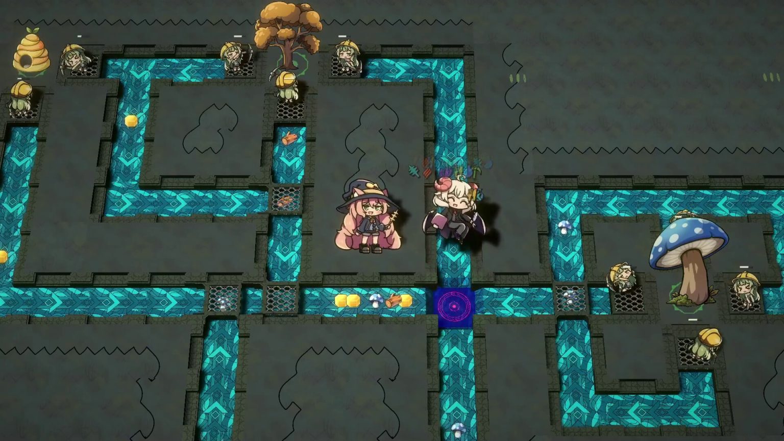 Witches operating production lines in Lazy Witch’s Factory