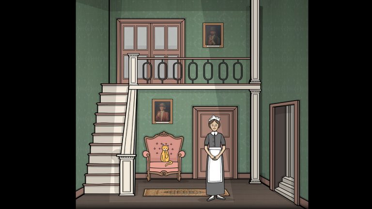 A surreal room and character in Rusty Lake Servant of the Lake