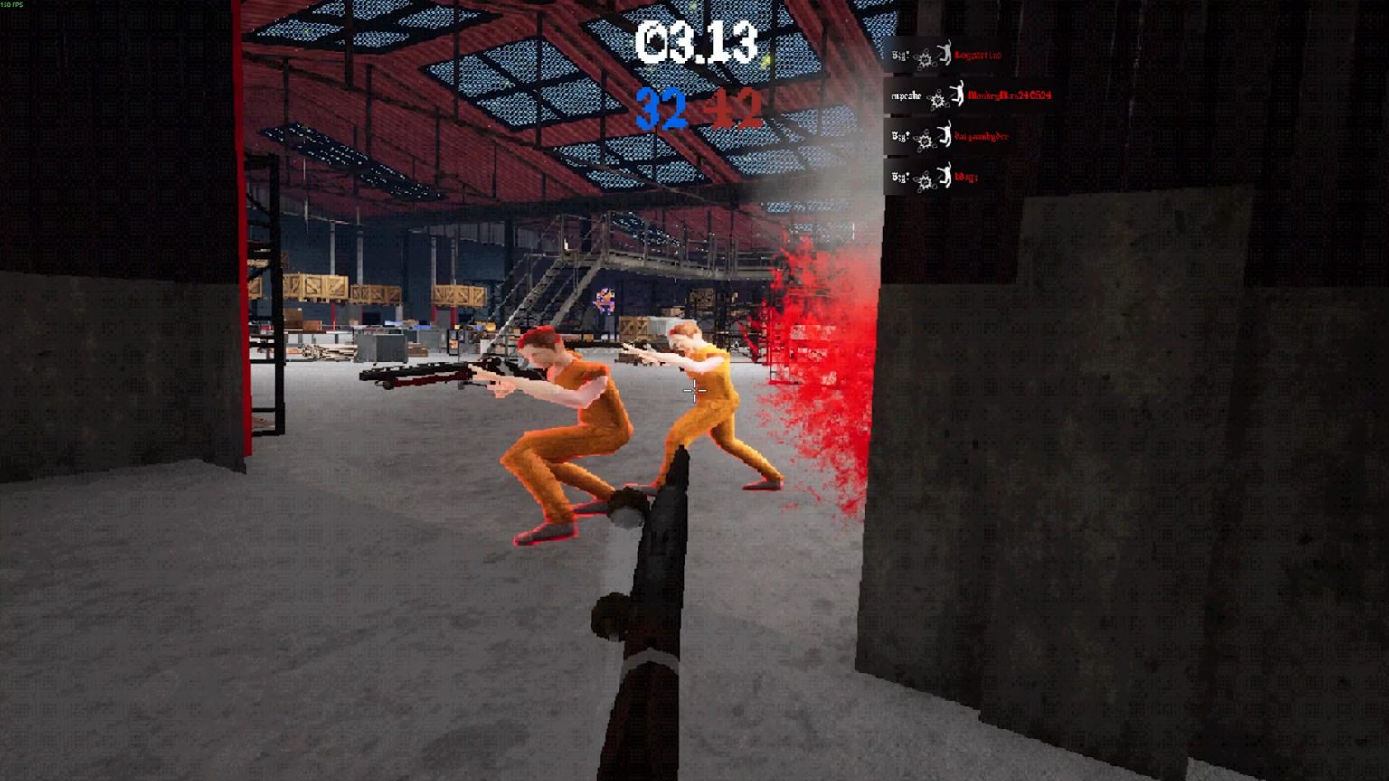 Fast-moving shotgun fighter crossing the arena in BLOODSHOT