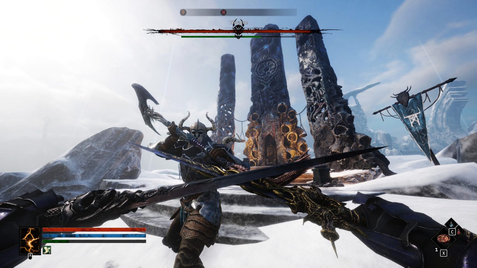 A warrior exploring the dark Arthurian world of Tainted Grail