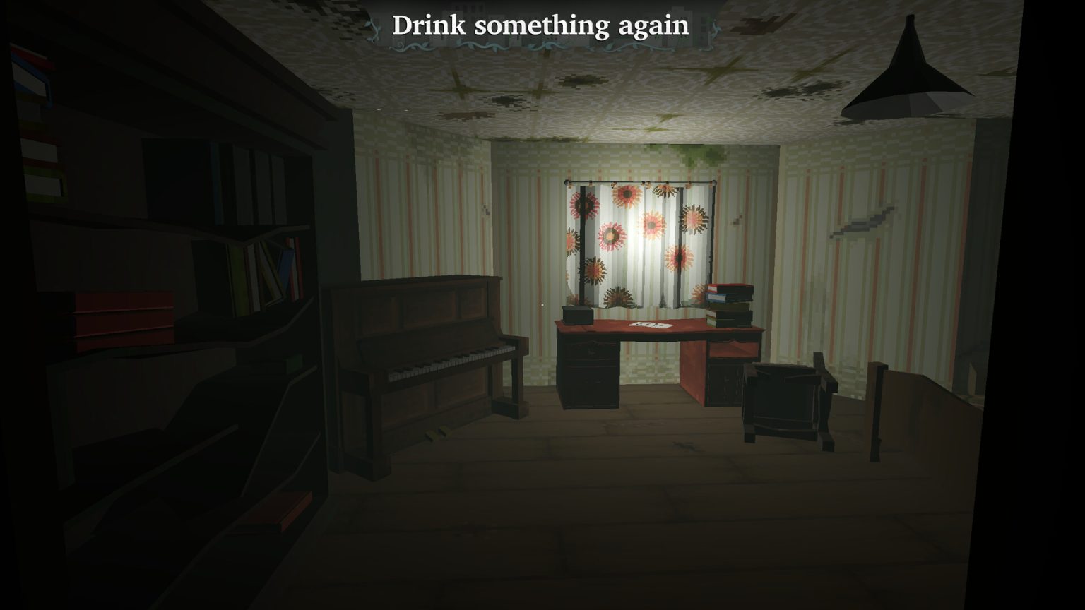 Bleak first-person environment explored by Cas in A Sea of Grey and Green
