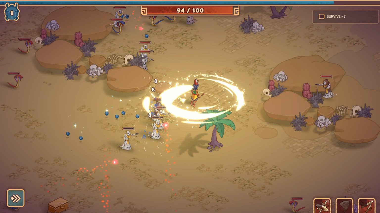 Horus fighting mythological enemies in the desert