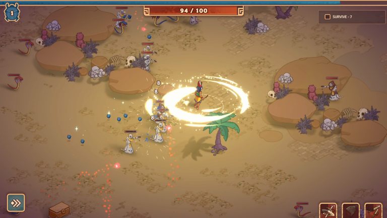 Horus fighting mythological enemies in the desert
