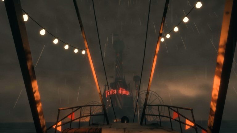 Twisted Tower haunted theme park combat scene