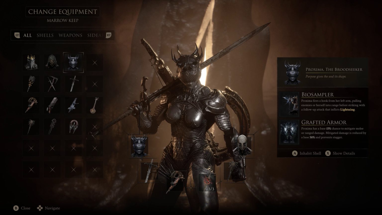 Warrior fighting a large enemy in Mortal Shell II