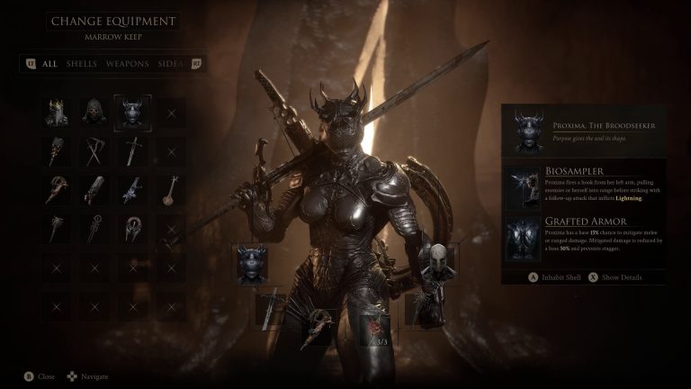Warrior fighting a large enemy in Mortal Shell II