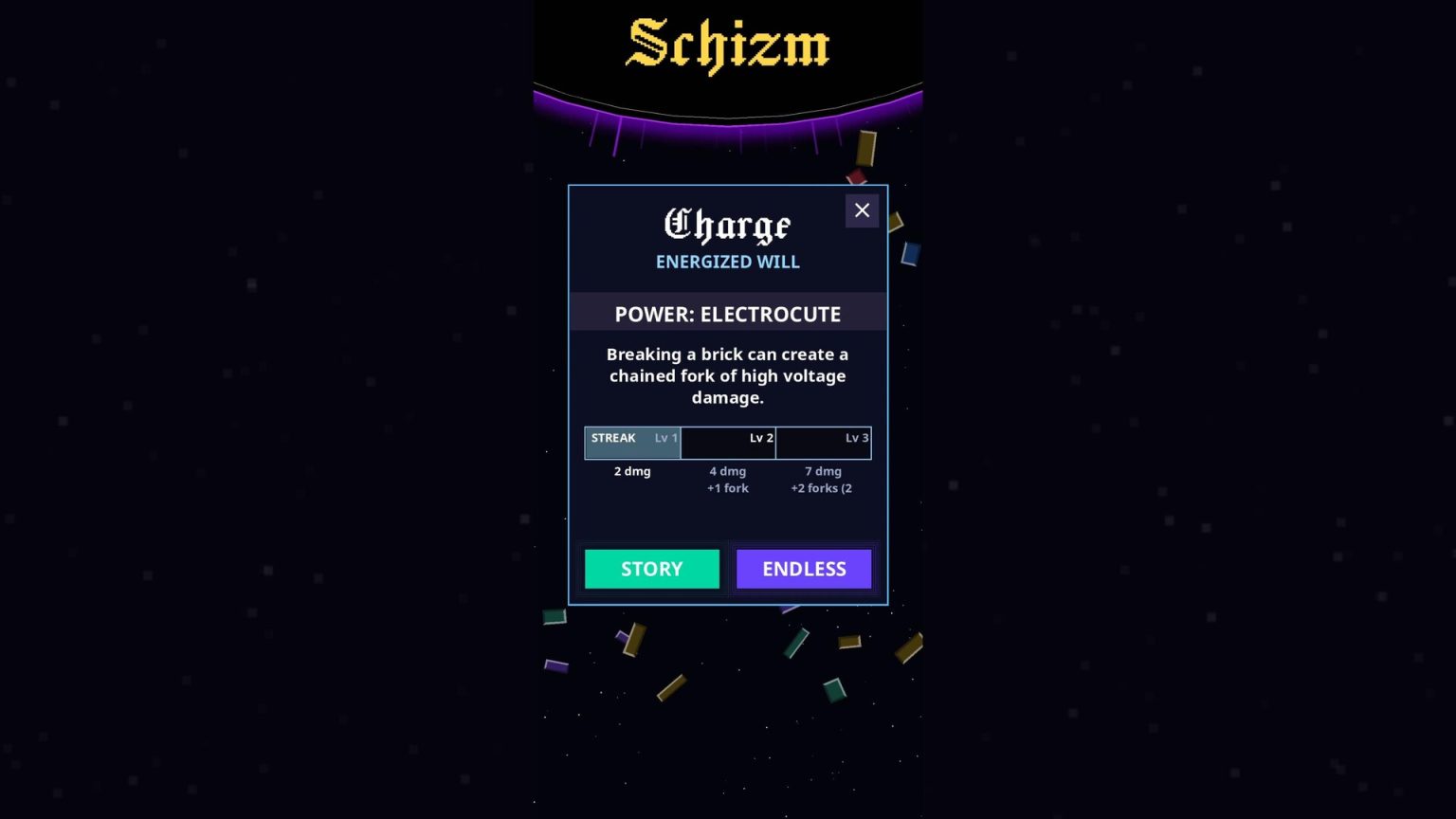 Hero steering a ball through reactive bricks in Schizm