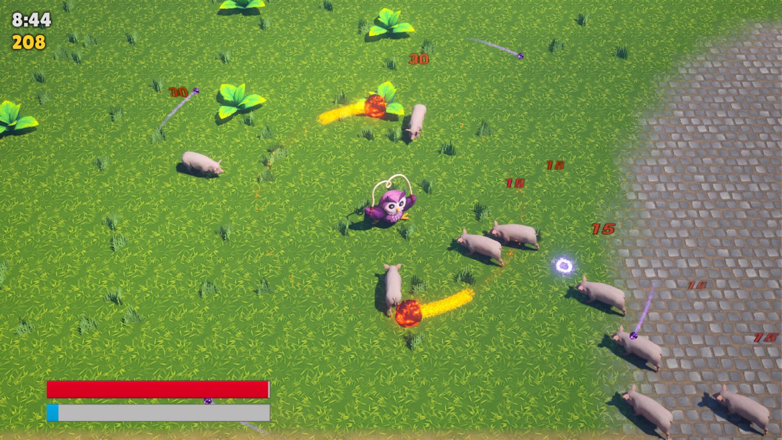 Jump Rope Owl fighting animal enemies in SOVA NA SKAKALKE