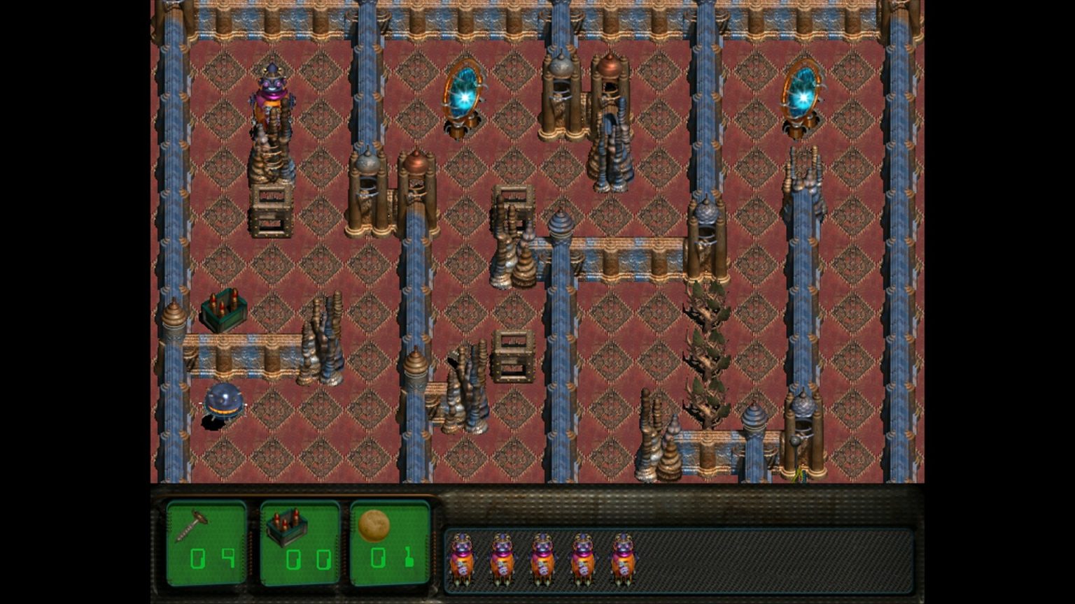 Robbo collecting screws across a colorful puzzle planet