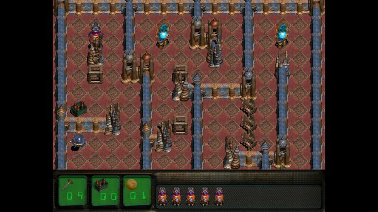 Robbo collecting screws across a colorful puzzle planet