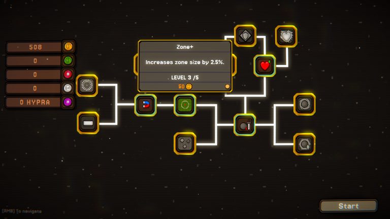 Upgrade tree connecting ball modifiers in Balls and Gamble