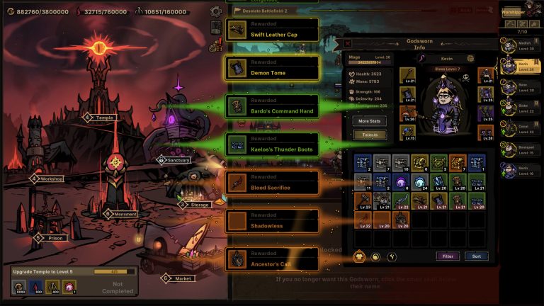 Heroes and Lovecraftian creatures in Path of Idle Old Gods Rising
