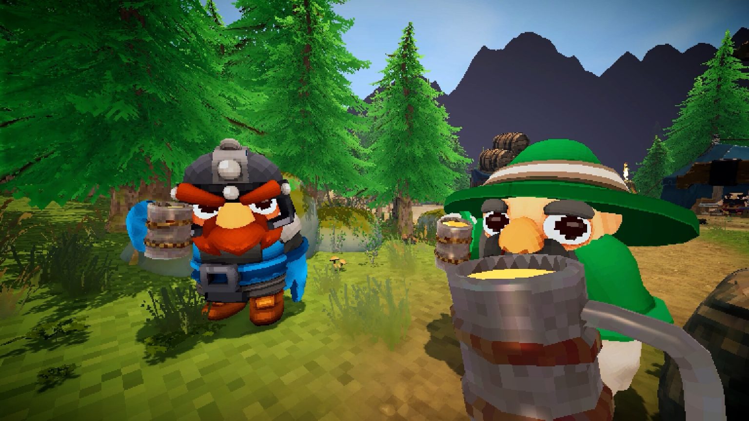 Armed dwarves defending a position from monsters in Stonewards