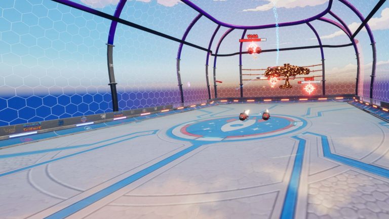 VR players flying after a ball in a Rocket Science arena