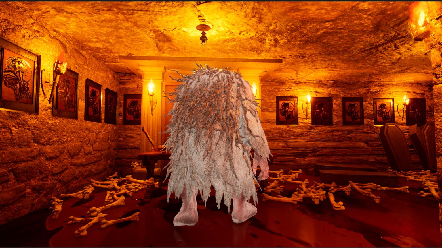 White-haired ghost confronting the player inside GWIRO