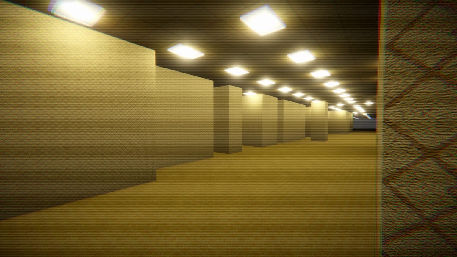 Endless fluorescent corridors generated in Infinite Backrooms