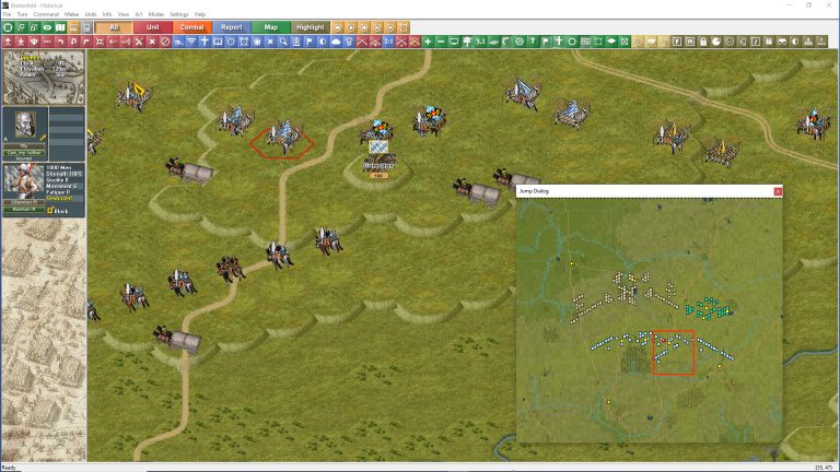 Hex-based 17th-century battle map in Thirty Years War